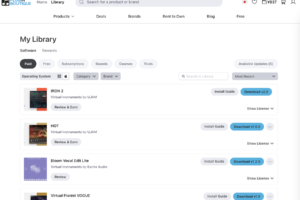 Plugin BoutiqueのMy Library。買った製品のダウンロードとシリアルがここにまとまる