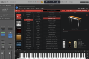 IK SampleTank 4 のライブラリ画面。導入済みライブラリとカテゴリ一覧