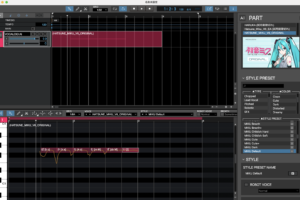 VOCALOID6 EditorでHATSUNE_MIKU_V6_ORIGINALを選択。MIKU DefaultスタイルプリセットとMIKU系プリセット一覧