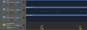 vocal shimmerの返しに、2か所だけ短く音量を上げるオートメーションを書いている