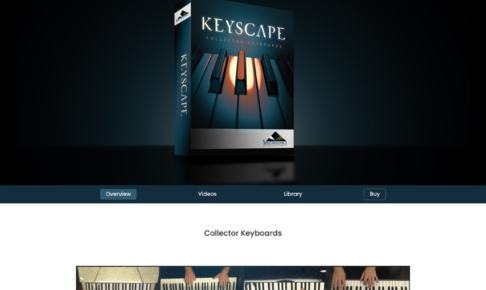 Spectrasonics公式サイトのKeyscapeのページ。Collector Keyboardsと書かれている