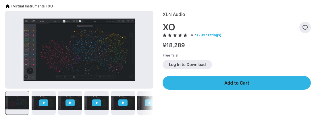 Plugin BoutiqueのXO商品ページ。2026年9月27日時点の価格は¥18,289(セールなし)