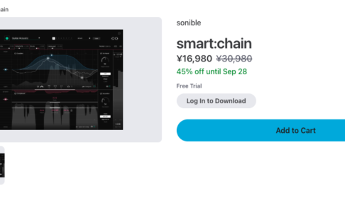 sonible smart:chain のPlugin Boutique製品ページ。¥16,980（通常¥30,980）45%オフ・Sep 28までの表示