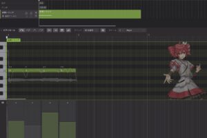 Synthesizer V Studio 2 Pro の音素タイミング編集。子音と母音の長さや発音位置を細かく調整している画面