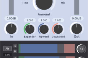 VO-TTのメイン画面。Cleanプリセット、5帯域のExpander・Upward・Downward表示