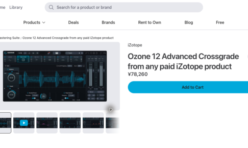 Plugin BoutiqueのOzone 12 Advanced Crossgrade from any paid iZotope product商品ページ。価格は78,260円