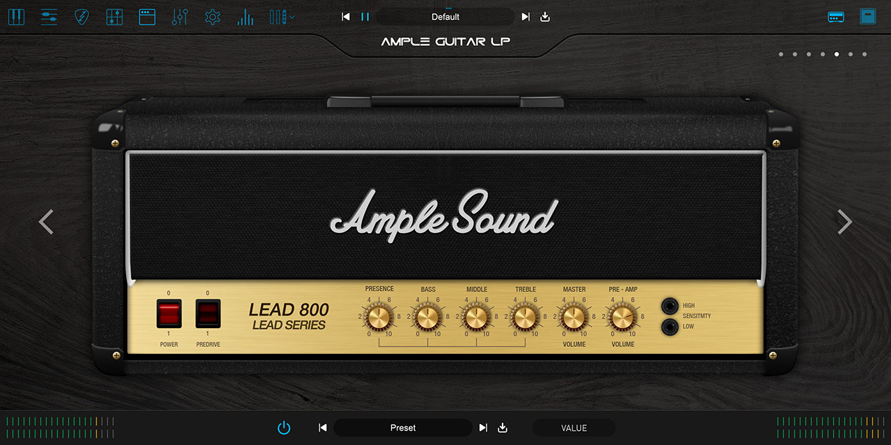 Ample Guitar LPに入っているアンプシミュレーター。LEAD 800のアンプヘッド（Ample Sound公式の製品画像）