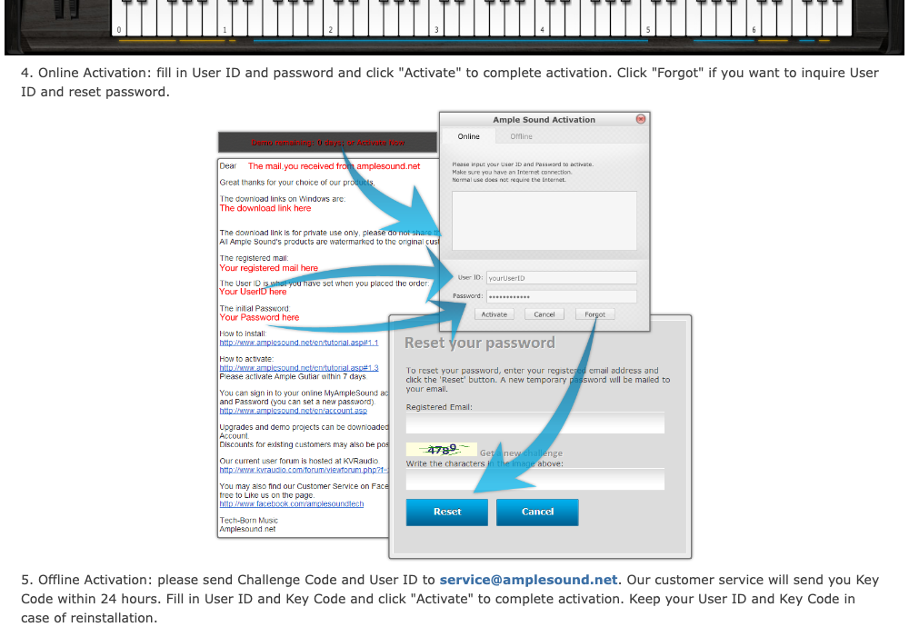 Ample Sound公式チュートリアル:User IDとパスワードで認証するオンライン認証と、Challenge Codeを送るオフライン認証