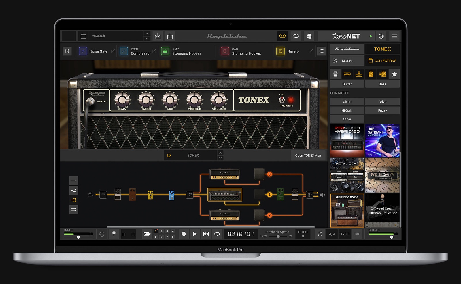 AmpliTube 5の中でTONEXのアンプを読み込んだ画面（IK Multimedia公式の画像）
