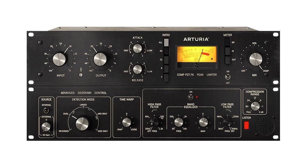 FX Collection 6 PROに入っているComp FET-76の画面（Arturia公式の製品画像）