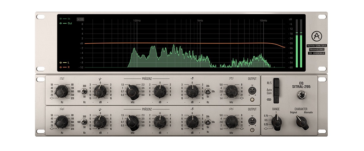 FX Collection 6 PROに入っているEQ SITRAL-295の画面（Arturia公式の製品画像）