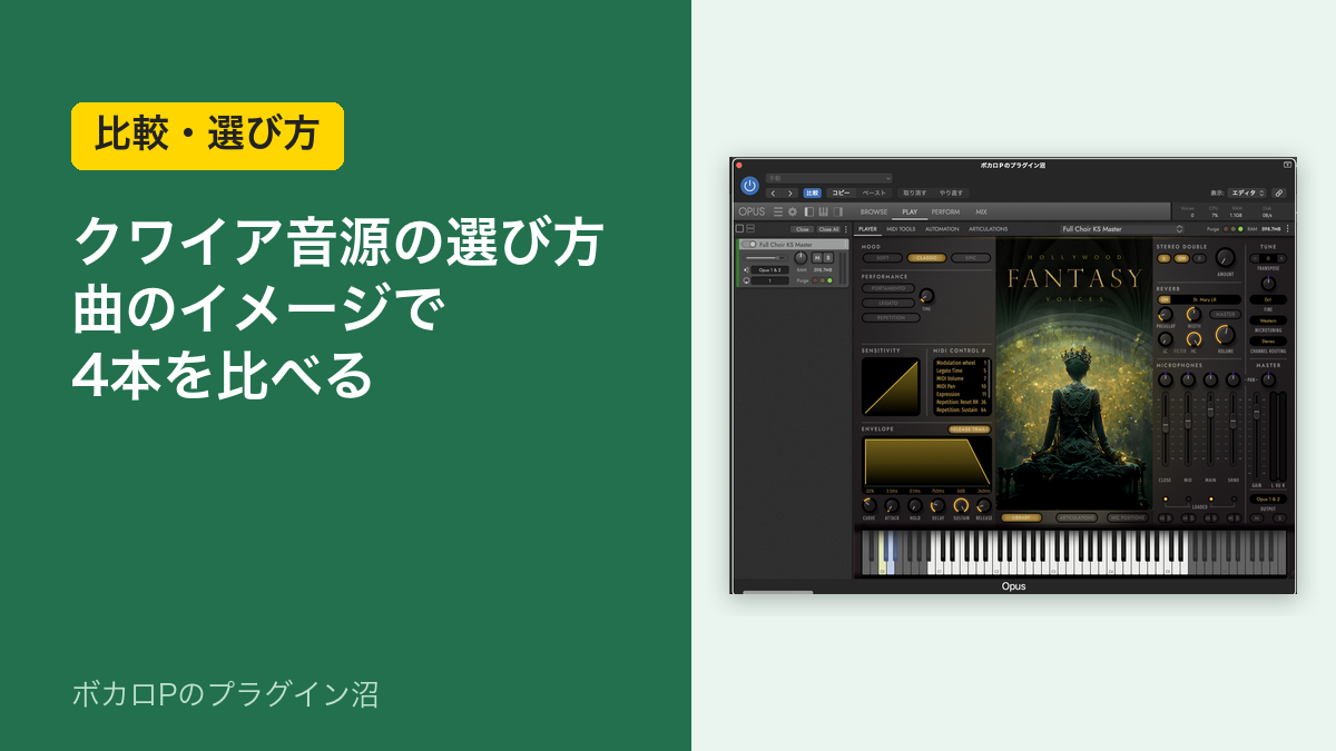 クワイア音源の選び方 曲のイメージで4本を比べる
