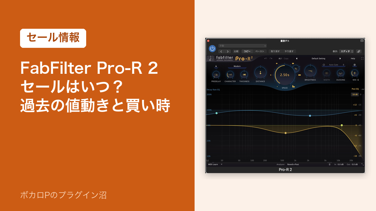 FabFilter Pro-R 2 のセールはいつ？過去の値動きと買い時