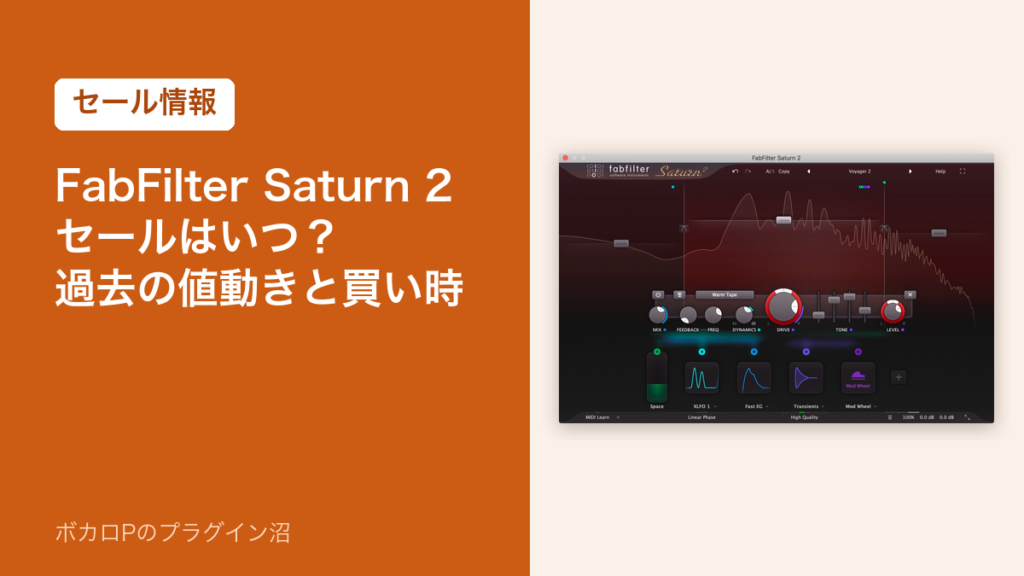 FabFilter Saturn 2 のセールはいつ？過去の値動きと買い時