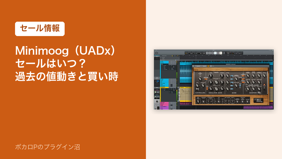 Minimoog（UADx）のセールはいつ？過去の値動きと買い時