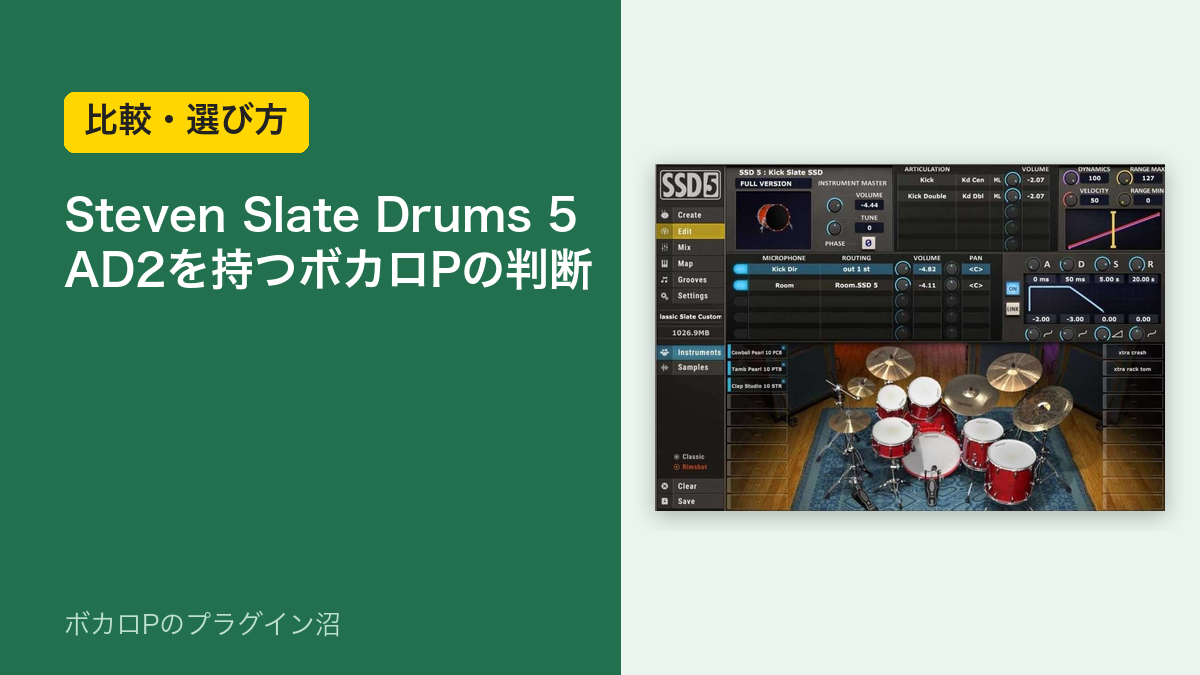 Steven Slate Drums 5 AD2を持つボカロPの判断