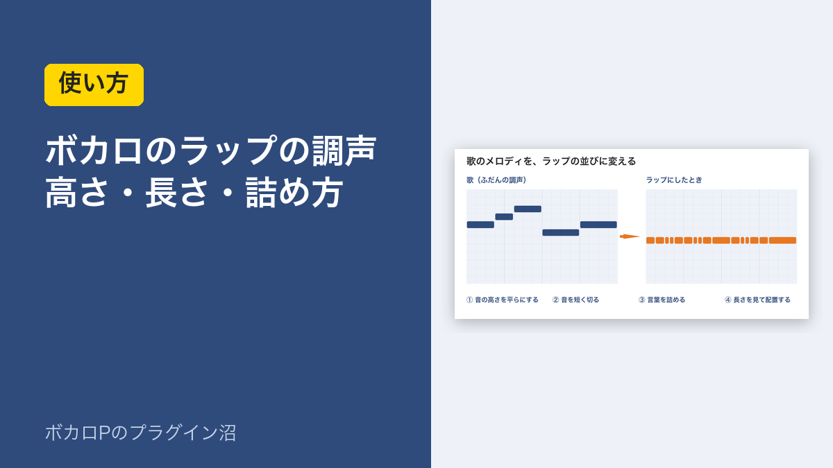 ボカロのラップの調声 高さ・長さ・詰め方