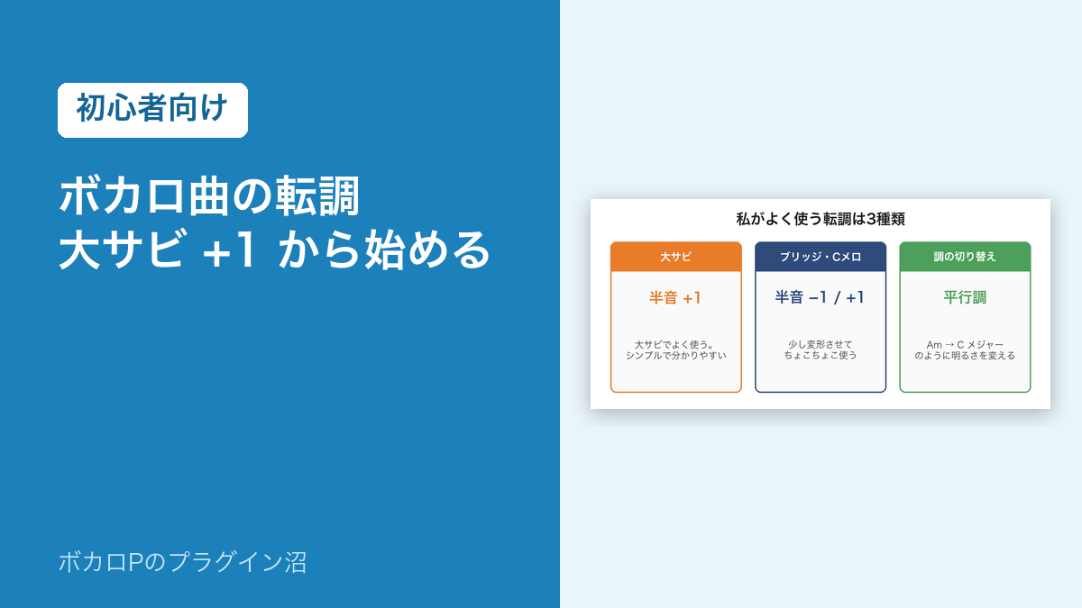 ボカロ曲の転調・大サビ +1 から始める