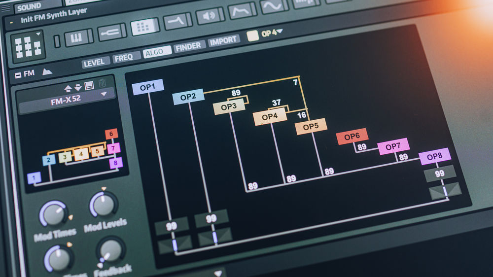 HALion 7のFM Zone。8つのオペレーター（OP1〜OP8）のつなぎ方を画面で組める（Steinberg公式サイトの画像より）