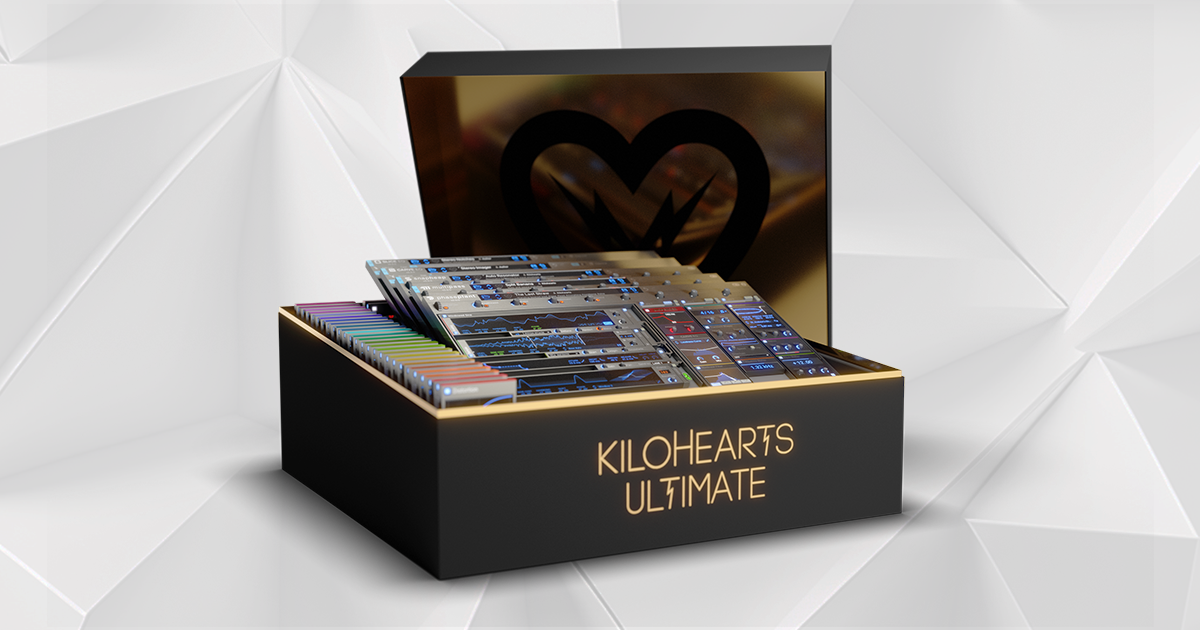 Kilohearts Ultimate の箱のイメージ。Phase Plant・Multipass・Snap Heap と有料エフェクトが全部入る(Kilohearts 公式の製品画像)