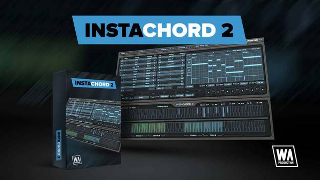 W. A. Production InstaChord 2 のパッケージと画面（Plugin Boutique の製品画像）