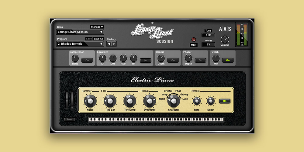 Lounge Lizard Sessionの画面（Plugin Boutiqueの製品画像）