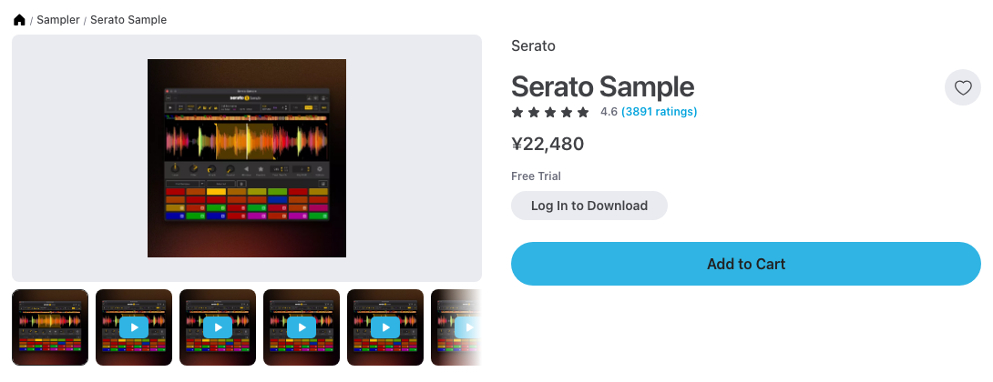 Plugin BoutiqueのSerato Sampleの製品ページ(2026年10月7日時点で¥22,480・セールなし)