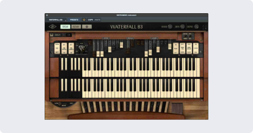 Universal Audio Waterfall B3 Organの画面（Plugin Boutiqueの製品画像）