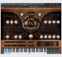 EastWest Silk の演奏画面（OPUS）。中央に SILK のロゴ、左右に音色とエフェクトのつまみが並ぶ（Plugin Boutique の製品画像）