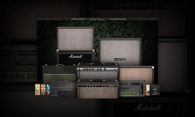 Softube Amp Room Vintage Suite のアンプとキャビネット、エフェクターのペダル（Plugin Boutique の製品画像）