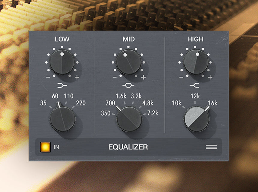 Sound City Studios の卓の EQ。LOW・MID・HIGH の3バンド（Universal Audio 公式の画像）