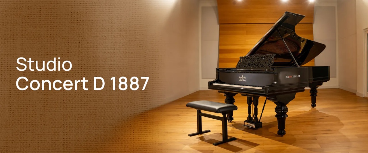 Vienna Symphonic LibraryのStudio Concert D 1887の紹介画像。1887年製のSteinwayのコンサートグランド（VSL公式サイトより）