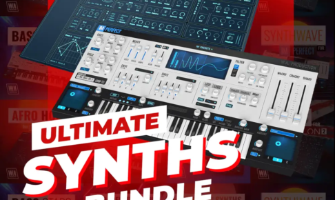 W. A. Production Ultimate Synths Bundle の製品画像。Babylon 2 と ImPerfect の2つのシンセと拡張パックが並ぶ（Plugin Boutique の製品画像）